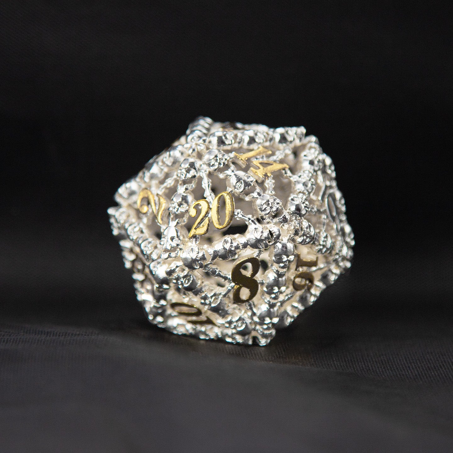 Hollow White Jade D20 — 41 mm