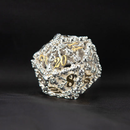 Hollow White Jade D20 — 41 mm