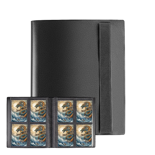 4 Pockets Strap Card Binder Black - sanseking