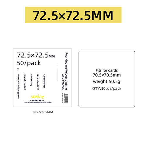 Rounded Board Game Card Sleeve 72.5x72.5 - sanseking Rounded Board Game Card Sleeve 72.5x72.5 - sanseking