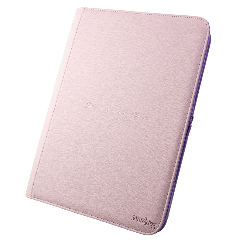 9 Pockets PU Card Binder - 151 Pink - sanseking