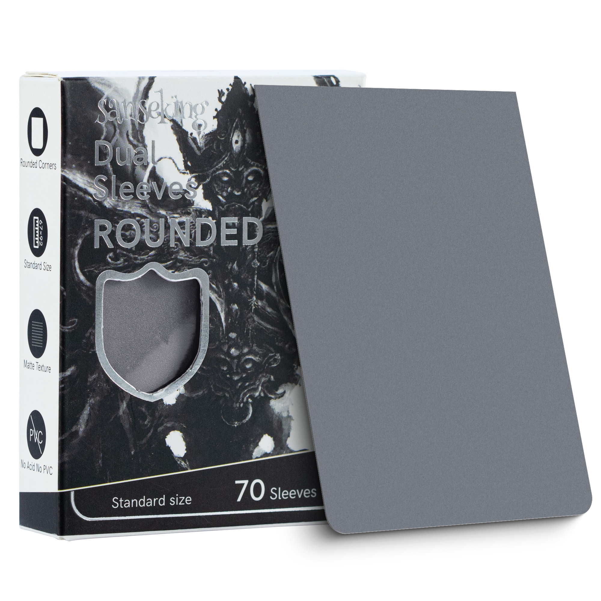 grey card sleeves Pre-Order: Frazetta Museum's Grey Wizard Card Sleeves – Frazetta Art Museum main image 1